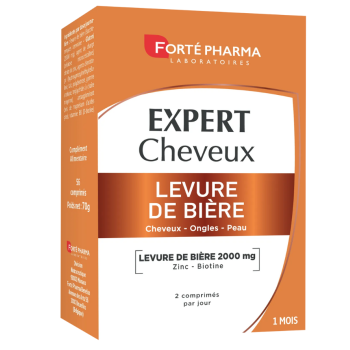 Experte Haarbierhefe Forté Pharma - Packung mit 56 Tabletten