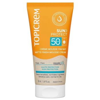 Sun Protect Schaumcreme mattierende Finish SPF50 Topicrem - Tube mit 50ml