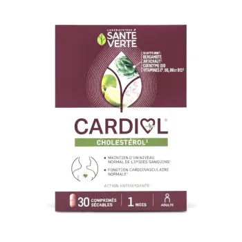 Cardiol Cholesterin Gesundheit Grün - Packung mit 30 teilbaren Tabletten