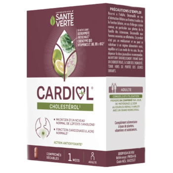 Cardiol Cholesterin Gesundheit Grün - Packung mit 60 teilbaren Tabletten