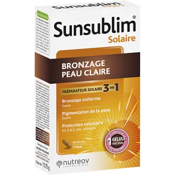 Sunsublim Bräunung helle Haut Nutreov - Packung mit 28 Kapseln