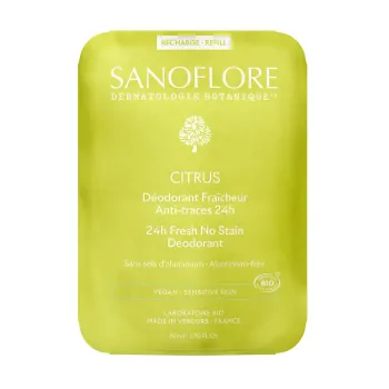 Citrus-Deodorant Frische Anti-Flecken 24h bio Sanoflore - Nachfüllpackung 50ml