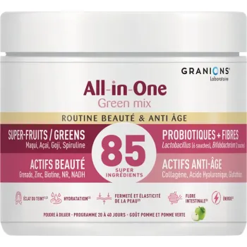 All-in-One Green Mix Schönheits- und Anti-Aging-Routine Apfel- und Granny-Smith-Geschmack Granions - 166g Dose
