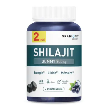 Shilajit Gummis 800mg Cassisgeschmack Granions - 60 Gummis pro Dose
