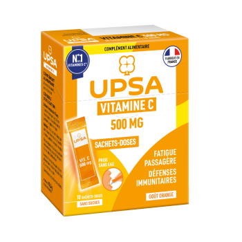 Vitalität Vitamin C 500 mg UPSA - Packung mit 10 Beuteln