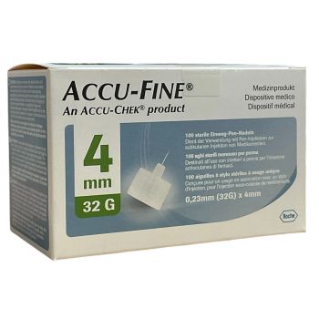 Accu-Fine sterile Einweg-Stiftkanülen 4mm 32G Accu-Chek - Packung mit 100 Kanülen