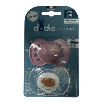 Schnuller Essentiel +18 Monate Tag/Nacht rosa Dodie - 2er Pack Schnuller
