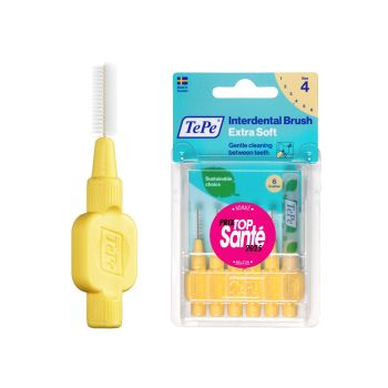 Extra weiche Interdentalbürsten in Pastellgelb Größe 4 (0,7 mm) TePe - 6 Bürsten