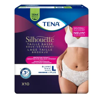 Silhouette Plus saugfähige Slips Größe L niedrig weiß Tena - Packung mit 10 Slips