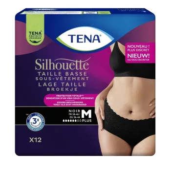 Silhouette Plus Einlagen Größe M niedrig schwarz Tena - Packung mit 12 Einlagen