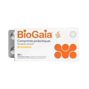 Probiotika Mikrobiota Darm Zitrusaroma BioGaia - Packung mit 30 Kaudabletten