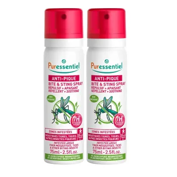 Anti-Stich Mückenspray Puressentiel - 2er-Pack mit 75 ml Sprays