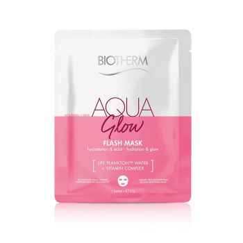 Aqua Glow Tuchmaske für Ausstrahlung und Feuchtigkeit von Biotherm - eine Maske