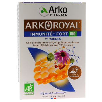 Arkoroyal Immunität Stark 1. Anzeichen bio Arkopharma - Packung mit 20 Ampullen zu 10 ml