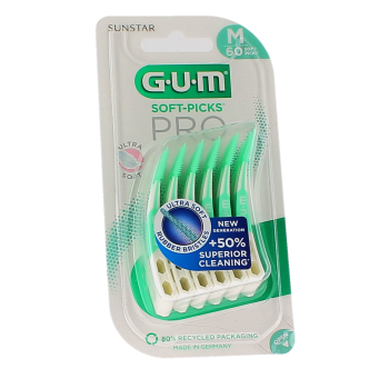 Soft-Picks Pro Interdentalbürsten Größe M GUM - Packung mit 60 Bürsten