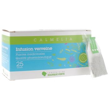 Calmelia Kräutertee Zitronenverbene Grüne Marke - Box mit 25 Beuteln