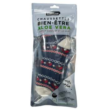 Wellness-Socken Aloe Vera Blau und Rot SanoSoin - ein Paar Socken