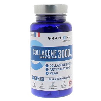 Marine Kollagen Typ I und II 3000 mg Granions - Dose mit 80 Tabletten