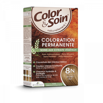 Farbe & Pflege permanente Haarfarbe Weizenblond 8N Les 3 Chênes - 1 Set