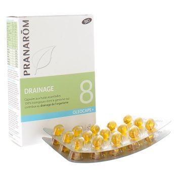Oléocaps+ 8 Drainage Bio Pranarom - Packung mit 30 Kapseln
