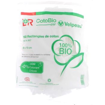 CotoBio Bio-Baumwollrechteck Velpeau - 180 Rechtecke aus Baumwolle von 8x10cm