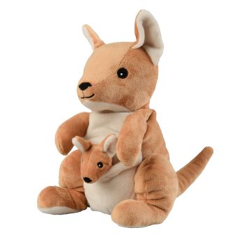 Gemütliches Wärmflaschen-Känguru Soframar - 1 Kuscheltier von 30 cm