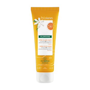 Sublimierende Sonnencreme mit Bio-Tamanu und Monoi für das Gesicht SPF 50 Klorane - Tube mit 50 ml