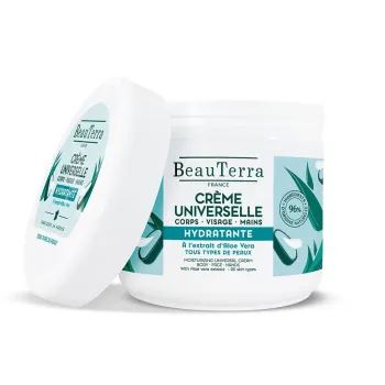 Universelle Feuchtigkeitscreme mit Aloe Vera-Extrakt Beauterra - 400ml Tiegel