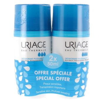 Deodorant Stärke 3 24h Uriage - 2er Pack 50ml Roll-ons