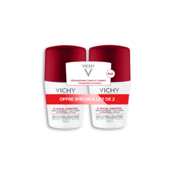 Clinical Control 96h Deodorant ohne Transpiration Vichy - 2er-Pack 50ml Roll-ons