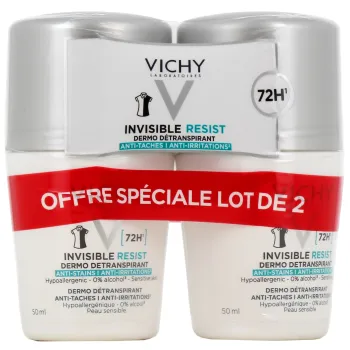 Unsichtbarer Resist Dermo-Deodorant Vichy - 2er-Pack Roll-ons à 50 ml