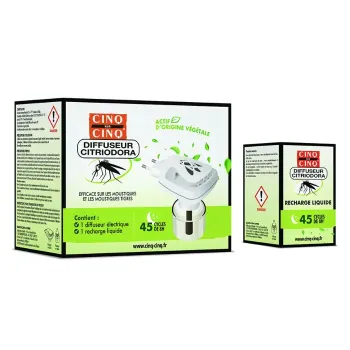 Citriodora Mückenabwehr Diffusor Cinq sur Cinq - Diffusor + eine Nachfüllung von 25 ml