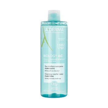 Biologie AC Reinigendes, reinigendes Bio-Mizellenwasser A-derma - Flasche mit 400 ml