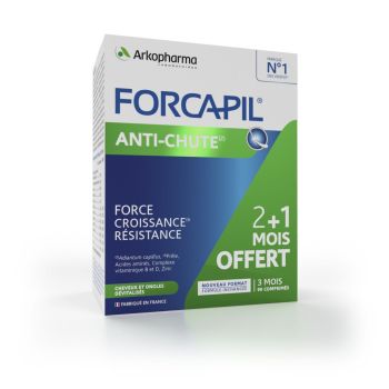 Forcapil Anti-Haarausfall für Haare und Nägel Arkopharma - Packung mit 90 Tabletten