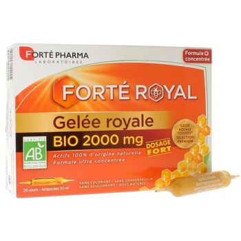 Forté Royal Gelee Royale Bio 2000mg hohe Dosierung Forté Pharma - Packung mit 20 Ampullen