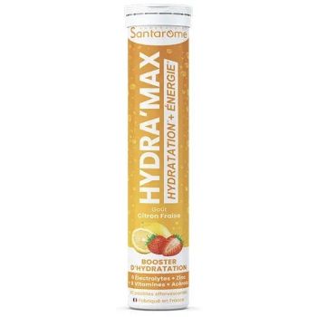 Hydra'max Lösung zur Hydratation Zitronen-Erdbeer-Geschmack Santarome - 20 Brausetabletten