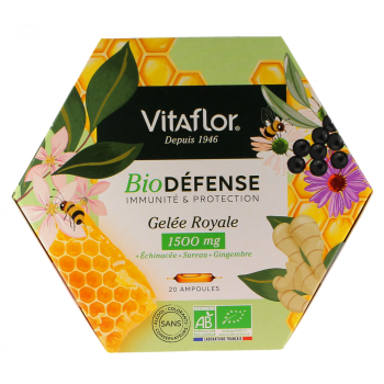 Bio-Gelee Royale 1500 mg Abwehr+ Apicule Vitaflor - Schachtel mit 20 Ampullen