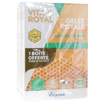 Bio-Gelee Royale 1800 mg Nutrisanté - 3er Pack mit 10 Ampullen