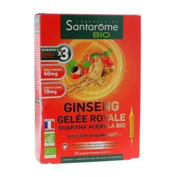 Ginseng Gelee Royale Guarana Acerola Santarome Bio - 20 Ampullen