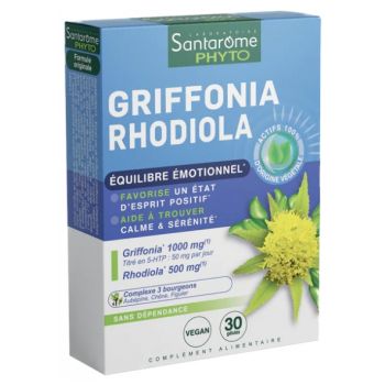 Griffonia Rhodiola Santarome - Packung mit 30 Kapseln