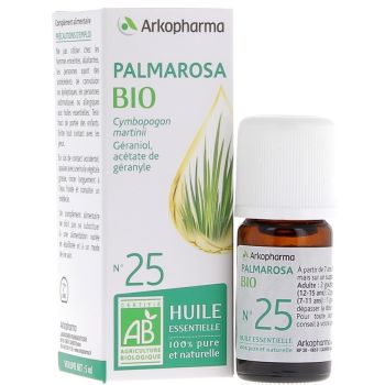 Bio Palmarosa ätherisches Öl Nr. 25 Arkopharma - Flasche mit 5 ml