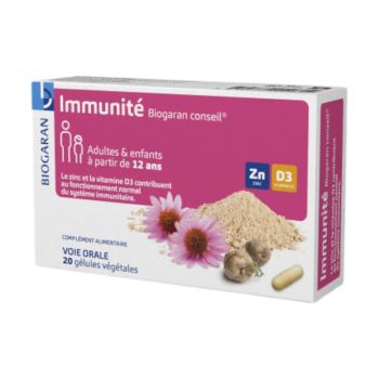 Immunität Biogaran - Packung mit 20 pflanzlichen Kapseln