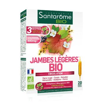 Leichte Beine Fluidiveine Bio Santarome - Packung mit 20 Ampullen