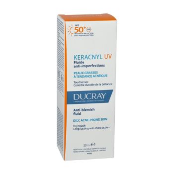 Keracnyl UV 50+ Fluid gegen Unreinheiten für fettige, zu Akne neigende Haut Ducray - Tube mit 50 ml