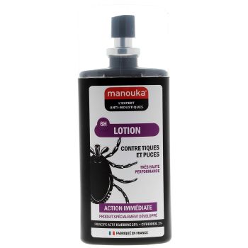 Zecken- und Floh-Lotion 6 Stunden Wirksamkeit Manouka - Spray mit 75 ml