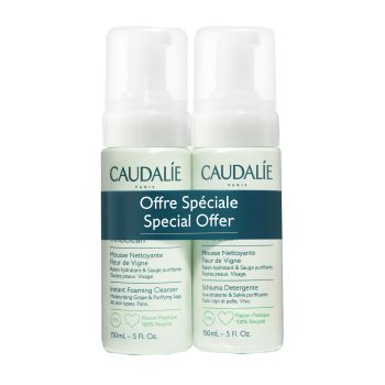 Reinigender Schaum Fleur de Vigne Caudalie - 2er-Pack mit 150 ml Pumpflaschen