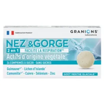 Nez-gorge 2in1 Granions - Packung mit 24 Lutschtabletten