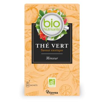 Nutrisanté Grüner Tee exotischer Geschmack Bio Vitavea - Schachtel mit 20 Beuteln