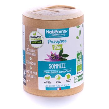 Bio Passionsblume Schlaf Nat&Form - Packung mit 200 Kapseln