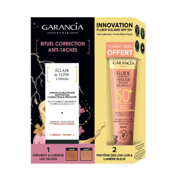 Ritual zur Korrektur von Flecken Eclair de lune l'absolu + Fluid Sun Protect SPF50+ Garancia - Flasche mit 30 ml + 20 ml Tube geschenkt